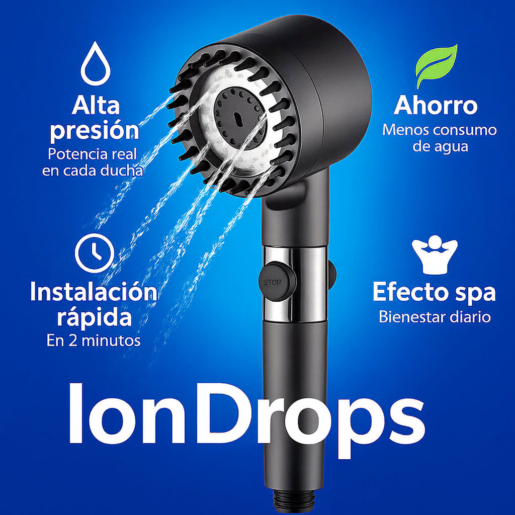 IonDrops™ - La Ducha Potente que Ahorra Agua y Revitaliza Tu Cuerpo