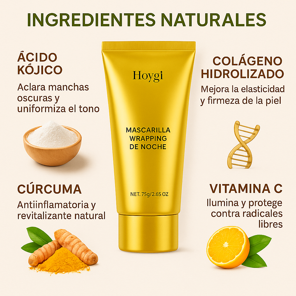 Hoygi Mascarilla Envolvente de Noche 75g – Regenera, Ilumina y Rejuvenece Mientras Duermes