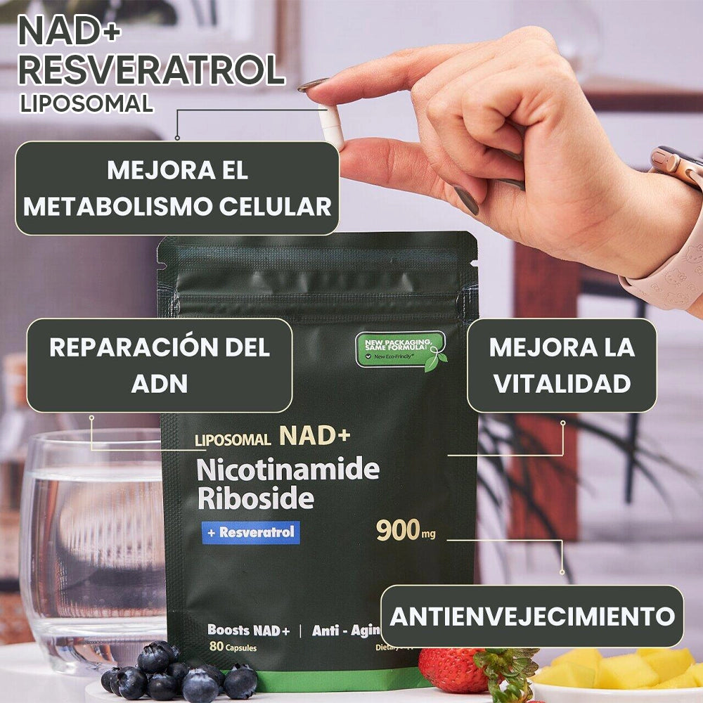 NAD+ Resveratol - Combate el envejecimiento con Liposomal