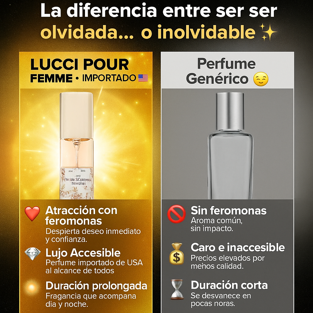 Lucci Pour Femme 33ml – Perfume Importado de USA con Feromonas que Despierta Atracción