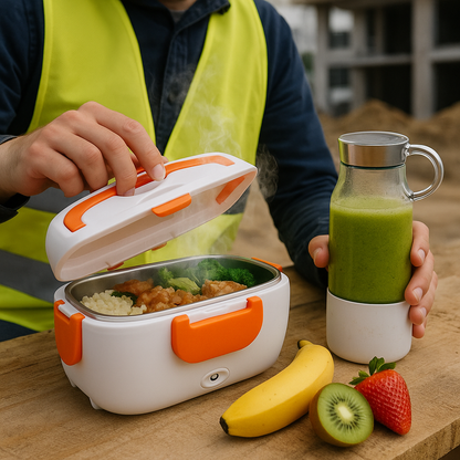 Fiambrera Eléctrica 4 en 1 – Comida Caliente en 30 Min + Botella de Regalo