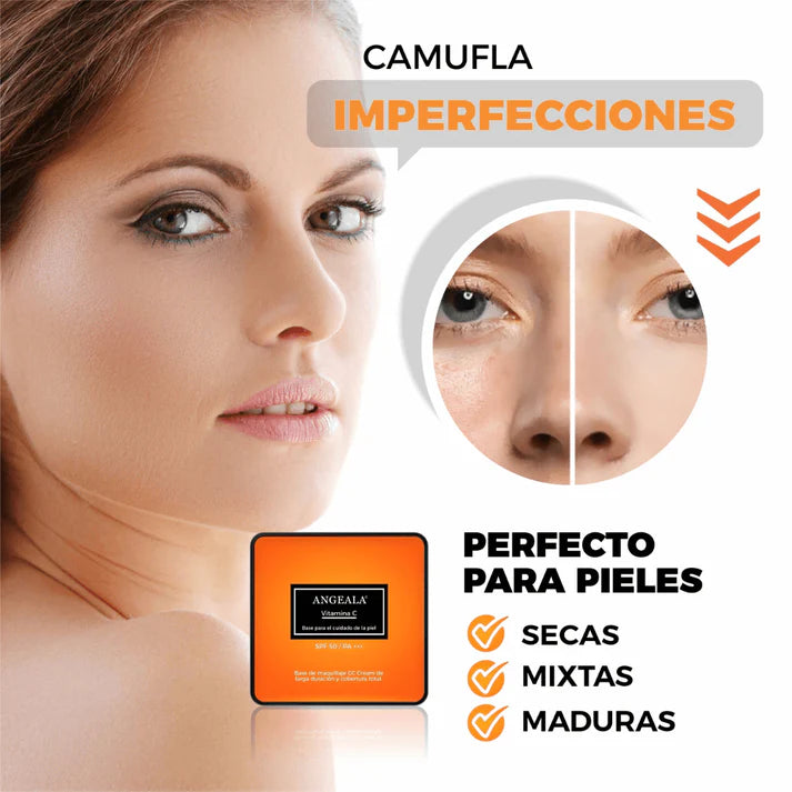 ¡BASE ANGEALA® con Vitamina C — 50% OFF y Envío Gratis! Piel Radiante y Perfecta 🔥