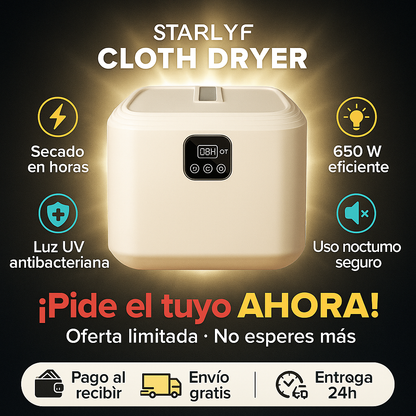 Cloth Dryer - Secadora de ropa portátil con temporizador, esterilizador y de bajo consumo