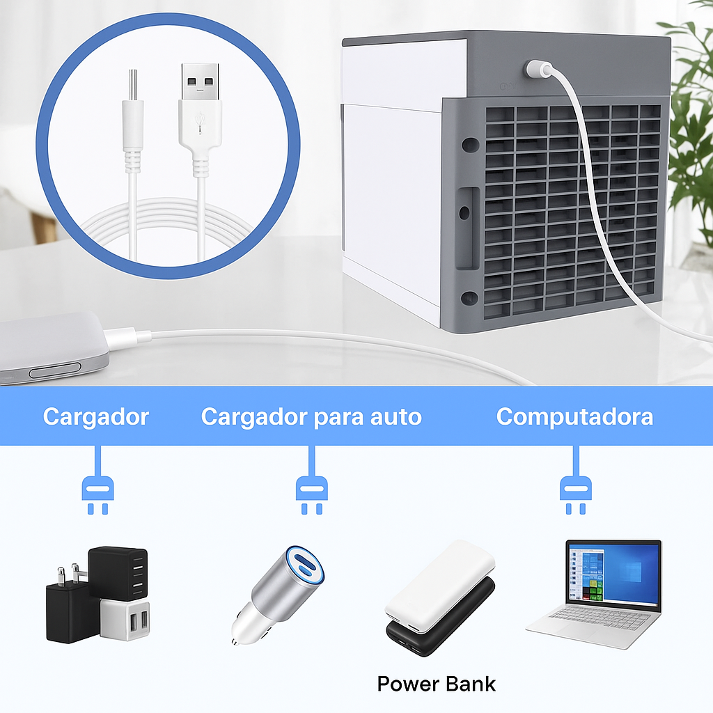 🌬️ Aire Acondicionado Portátil – Tu Solución Minimalista contra el Calor Sofocante ❄️