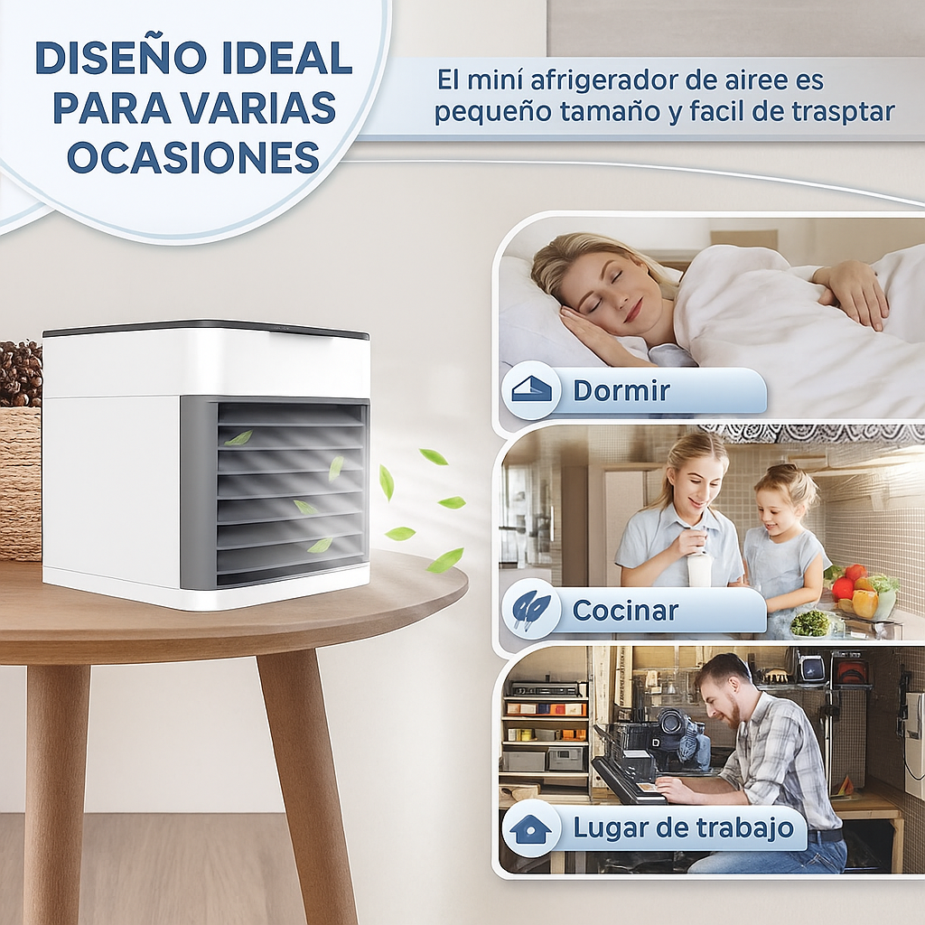 🌬️ Aire Acondicionado Portátil – Tu Solución Minimalista contra el Calor Sofocante ❄️
