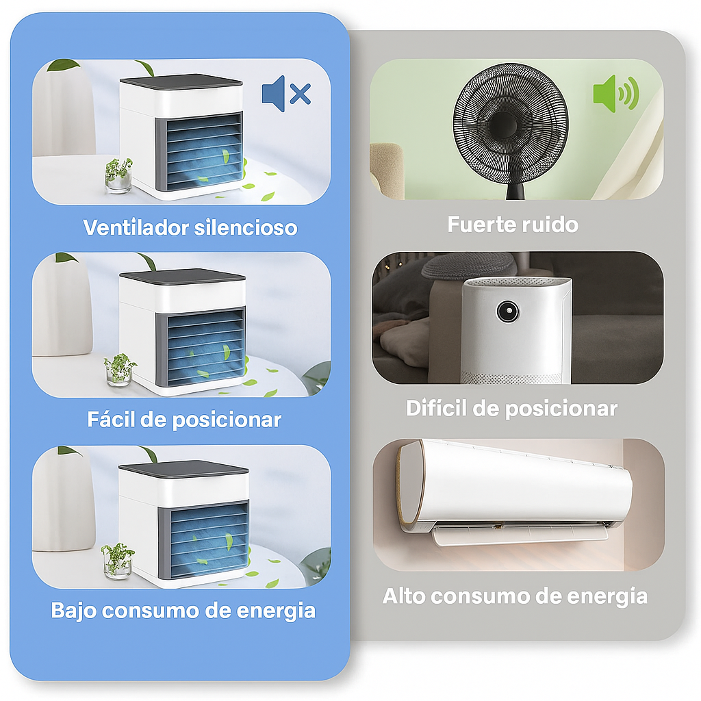 🌬️ Aire Acondicionado Portátil – Tu Solución Minimalista contra el Calor Sofocante ❄️