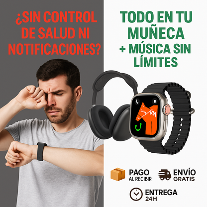 Combo ULTRA 7 en 1: Controla tu salud + Música sin cables