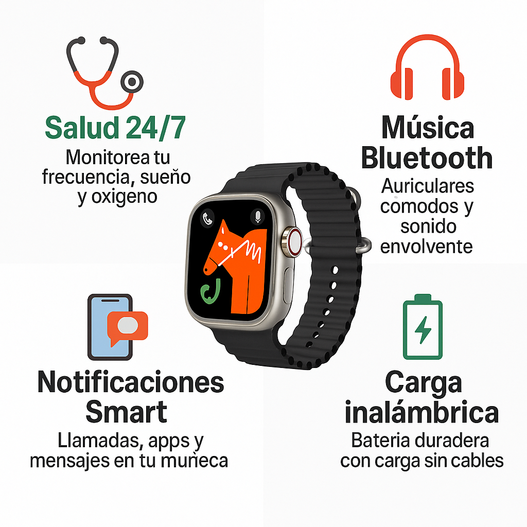Combo ULTRA 7 en 1: Controla tu salud + Música sin cables