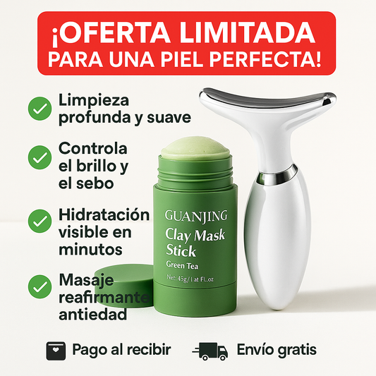 GreenMask™ + Masajeador 2 en 1 – Rutina Exprés Antiedad