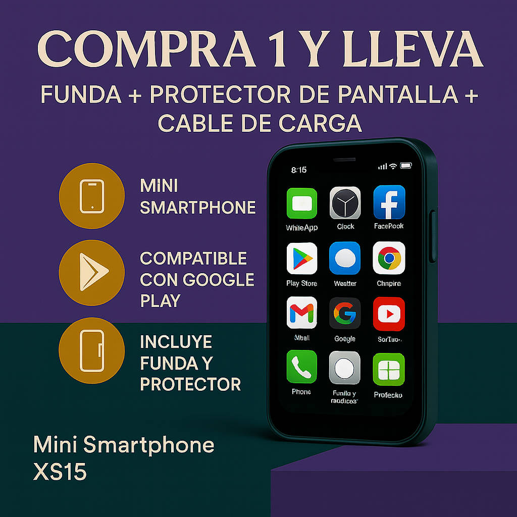 Minimate Smartphone 3G  + 1x Cable de carga + 1x Funda + protector de pantalla