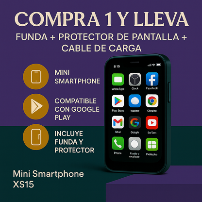Minimate Smartphone 3G  + 1x Cable de carga + 1x Funda + protector de pantalla