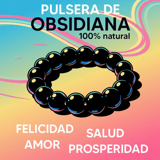 Pulsera de Obsidiana 100% Natural - 40% OFF + ENVÍO GRATIS
