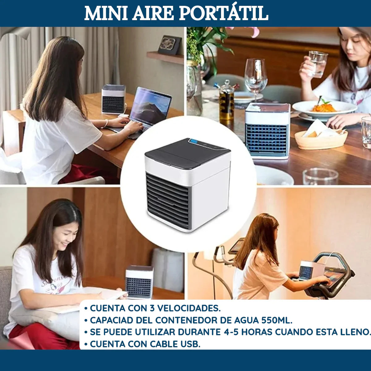 🌬️ Aire Acondicionado Portátil – Tu Solución Minimalista contra el Calor Sofocante ❄️