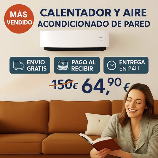 2 en 1 - Calefactor y Ventilador de Pared con Control Remoto