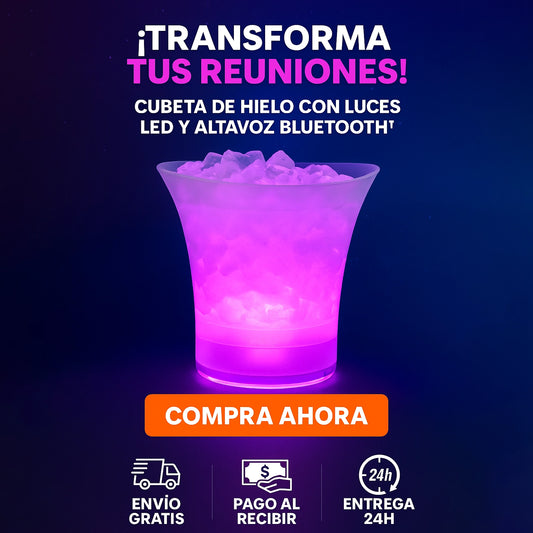 Cubeta Grande Para Hielo Parlante Con Luces LED (5L - 7L)