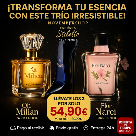 COMPRA 1 Y LLÉVATE 3 – Elegancia, Seducción y Frescura en un Solo Pack