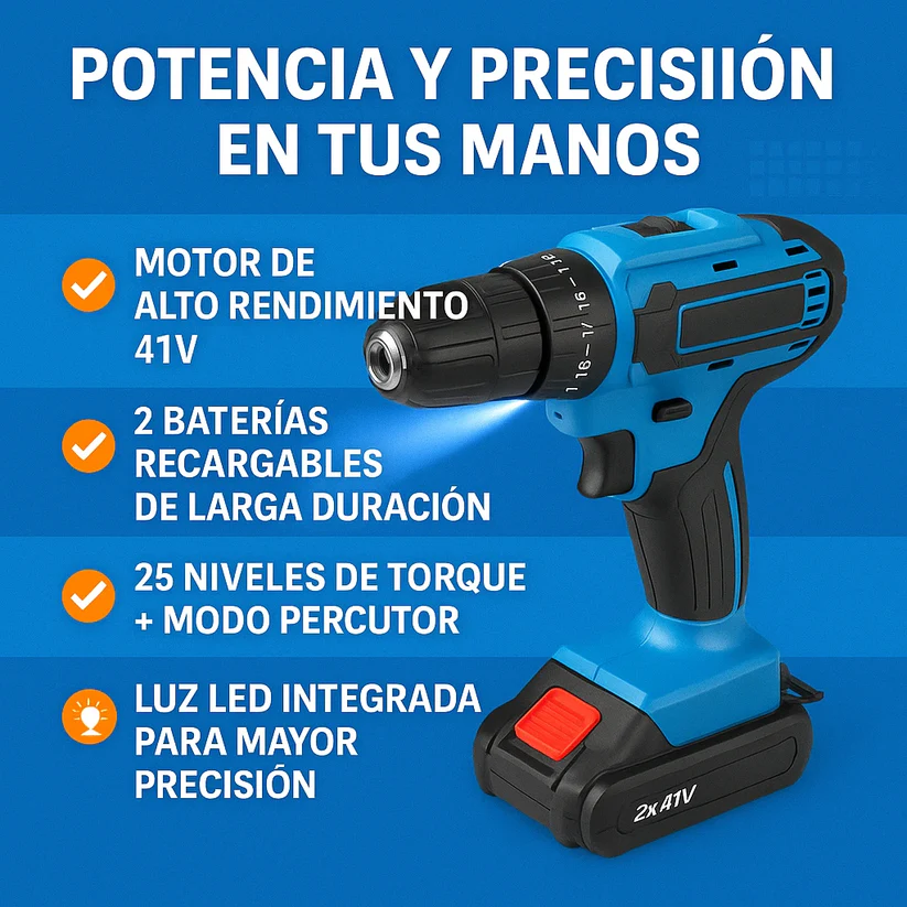 Taladro Percutor + Kit de Accesorios GRATIS (SÚPER LIQUIDACIÓN POR CIERRE)