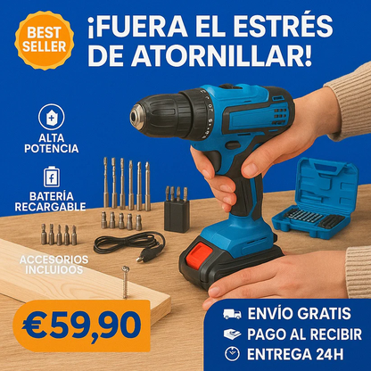 Taladro Percutor + Kit de Accesorios GRATIS (SÚPER LIQUIDACIÓN POR CIERRE)