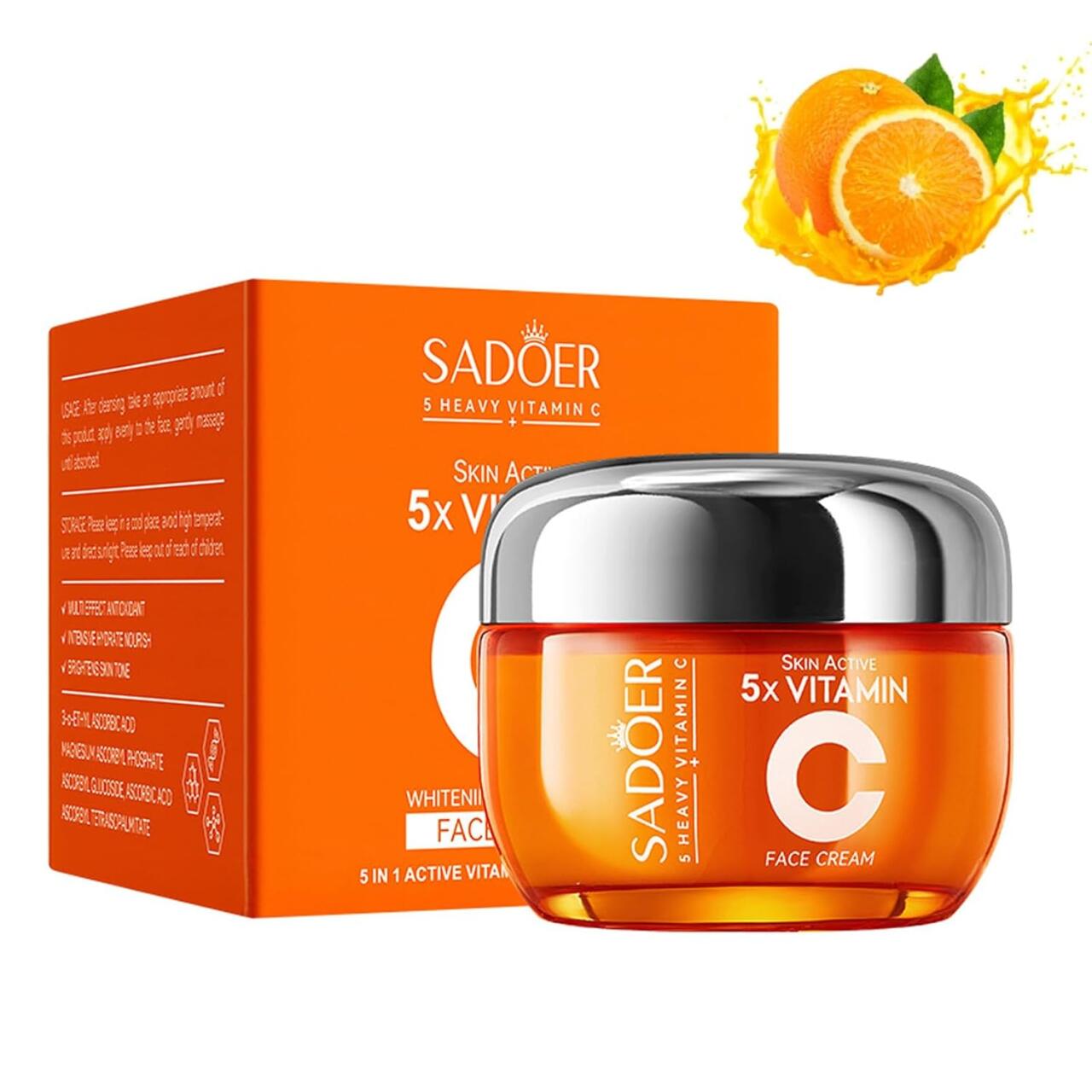 SADOER® Crema Blanqueadora 5 en 1 con Vitamina C + Niacinamida